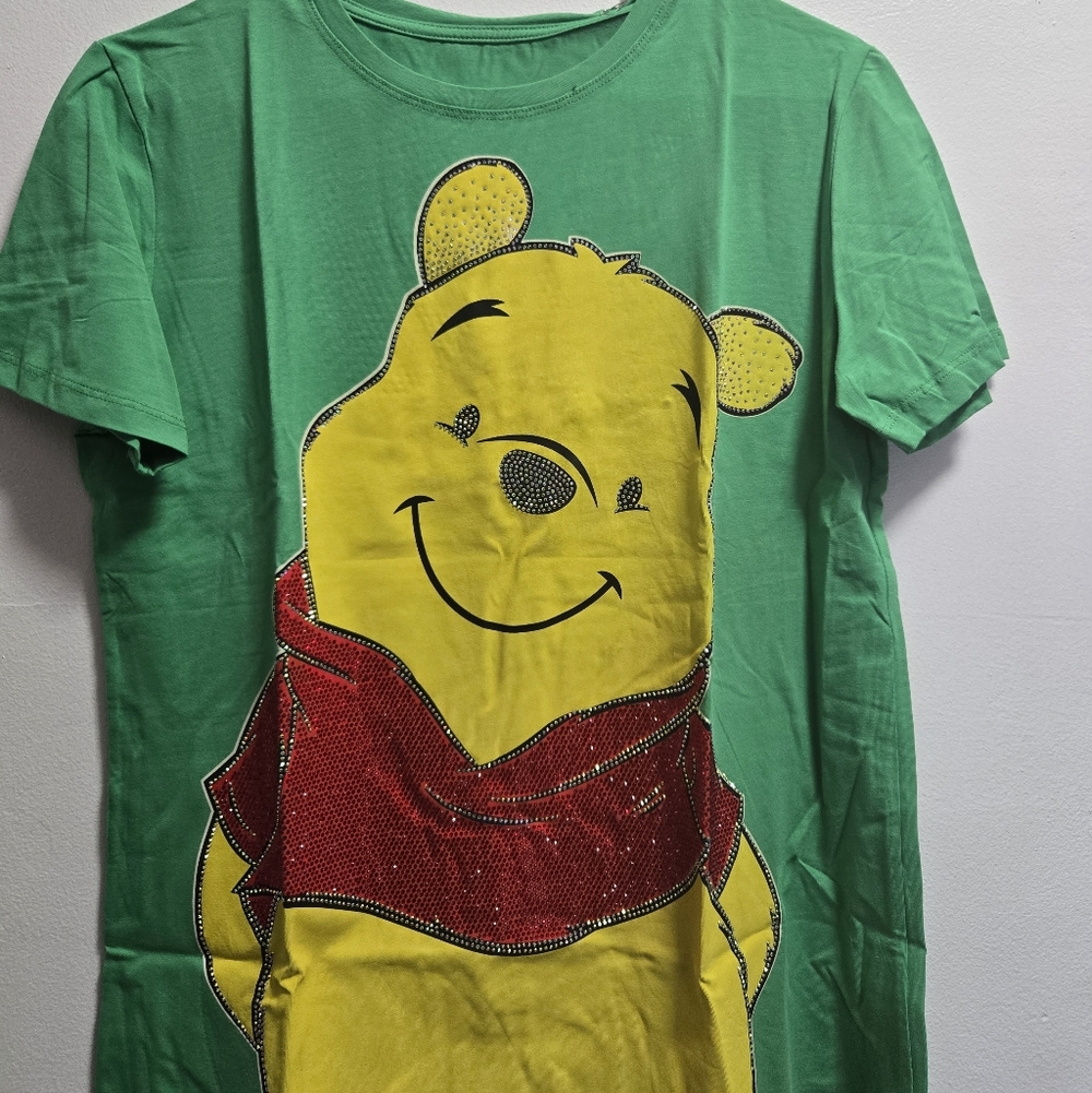 Green Winnie the Pooh Graphic Kids Tee